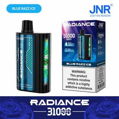 JNR Radiance 31K (31000) Puffs LED Display 0% 2% 5% Nicotine 28ml E-liquid 950mAh Rechargeable Battery Disposable Vape 4 JNR Radiance 31K (31000) Puffs LED Display 0% 2% 5% Nicotine 28ml E-liquid 950mAh Rechargeable Battery Disposable Vape 24hvape