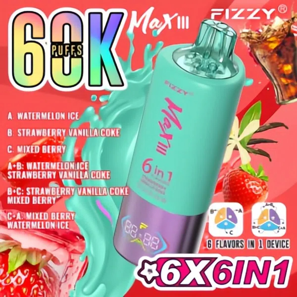 Revolutionary Experience:Fizzy Max III Six-in-One Rechargeable Disposable Vape-A 60,000-Puff Journey to Bliss, Unlocking 6 Mysterious Flavor Universes! 9 vaping expense breakdown