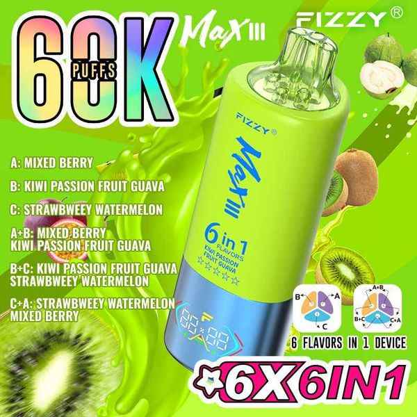 The Ultimate 2025 Guide to the Best Weird Vape Flavors: Unusual E-Liquids That Actually Taste Amazing 5 Fizzy Max III 6in1 60K 60000 Puffs Rechargeable Disposable Vape – Flavor Box (6-Pack)