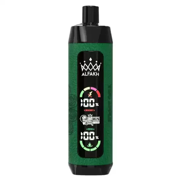 Al Fakher Crown Bar 20K (20000) Puffs Disposable Vape 30ML E-liquid Capacity LCD Screen Leather wrap Rechargeable 2 Al Fakher Crown Bar 20K (20000) Puffs Disposable Vape 30ML E-liquid Capacity LCD Screen Leather wrap Rechargeable 24hvape