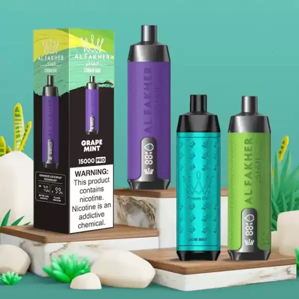 AL FAKHER CROWN BAR 15K(15000) Puffs 2% 5% Nicotine 20 ML of E-liquid Battery and Ejuice Display Battery Rechargeable (Type-C) Disposable Vape 1 AL Fakher Crown Bar 15K Pro 15000 Puffs 2% 5% Nicotine 18 ML of E-liquid Battery and Ejuice Display Battery Rechargeable (Type-C) Disposable Vape