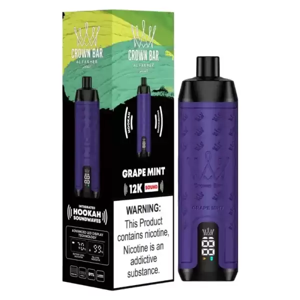 Al Fakher Crown Bar 12K (12000) Puffs 18ML E-liquid Direct-To-Lung (DTL) 750mAh Type-C Battery Disposable Vape 13 Al Fakher Crown Bar 12K (12000) Puffs 22ML E-liquid Direct-To-Lung (DTL) Leather Wrap 600mAh Type-C Battery Disposable Vape