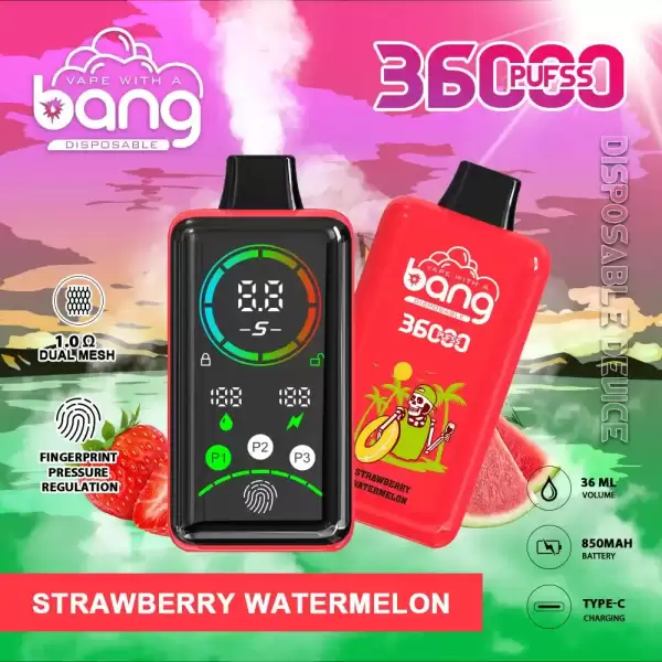Bang 36K (36000) Puffs Advanced Fingerprint Full Screen 0% 2% 3% 5% Nicotine 36mL E-liquid Smart Full-Screen Display Disposable Vape 4 Bang 36K(36000) Puffs Advanced Fingerprint Full Screen 0% 2% 3% 5% Nicotine 36mL E-liquid Smart Full-Screen Display Disposable Vape