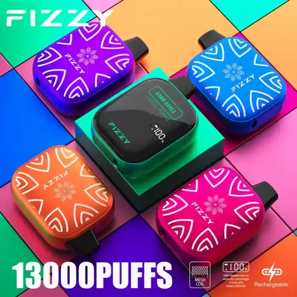 Fizzy Boom 13K (13000) Puffs 21ML E-liquid Mesh Coil LCD Screen 650mAh Rechargeable Battery 2 5% Nicotine Disposable Vape 27 Fizzy Boom 13K (13000) Puffs 21ML E-liquid Mesh Coil LCD Screen 650mAh Rechargeable Battery 2 5% Nicotine Disposable Vape