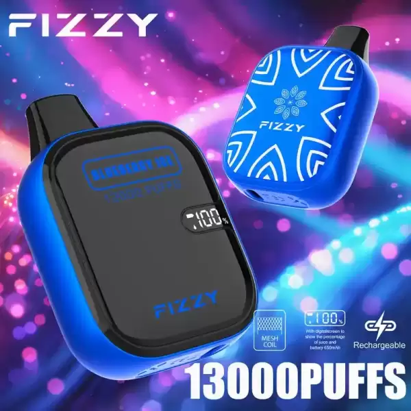 Fizzy Boom 13K (13000) Puffs 21ML E-liquid Mesh Coil LCD Screen 650mAh Rechargeable Battery 2 5% Nicotine Disposable Vape 28 Fizzy Boom 13K (13000) Puffs 21ML E-liquid Mesh Coil LCD Screen 650mAh Rechargeable Battery 2 5% Nicotine Disposable Vape