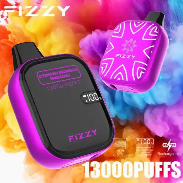 Fizzy Boom 13K (13000) Puffs 21ML E-liquid Mesh Coil LCD Screen 650mAh Rechargeable Battery 2 5% Nicotine Disposable Vape 37 Fizzy Boom 13K (13000) Puffs 21ML E-liquid Mesh Coil LCD Screen 650mAh Rechargeable Battery 2 5% Nicotine Disposable Vape