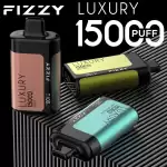Fizzy Luxury 15K (15000) Puffs 22ML E-liquid Mesh Coil LCD Screen Adjustable Air Flow 15flavors 650mAh Rechargeable Battery 2% 5% Nicotine Disposable Vape