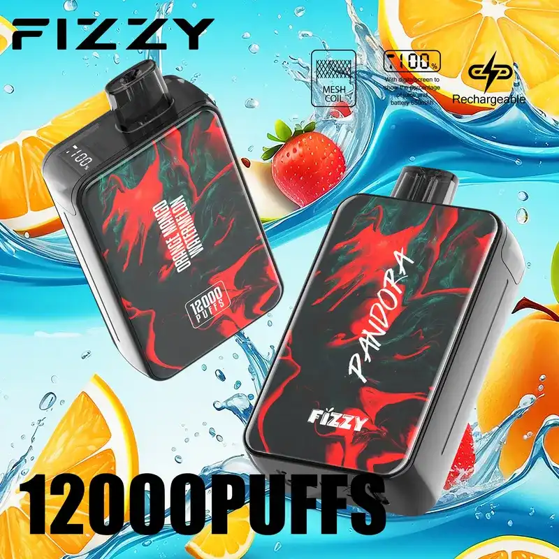 Fizzy Pandora 12K (12000) Puffs 20ML E-liquid LCD Display Mesh Coil 650 mAh Battery 2% 5% Nicotine 12flavors Disposable Vape 12 Fizzy Pandora 12K (12000) Puffs 20ML E-liquid LCD display Mesh Coil 650 mAh Battery 2% 5% Nicotine 12flavors Disposable Vape