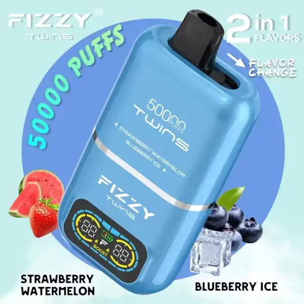 Fizzy Twins 50K (50000) Puffs Dual Flavors 50ML E-liquid Mesh Coil 850 mAh Battery 2% 5% Nicotine LCD Screen Disposable Vape 4 Fizzy Twins 50K (50000) Puffs Dual Flavors 50ML E-liquid Mesh Coil 850 mAh Battery 2% 5% Nicotine LCD Screen Disposable Vape – A New Era in Vaping Innovation
