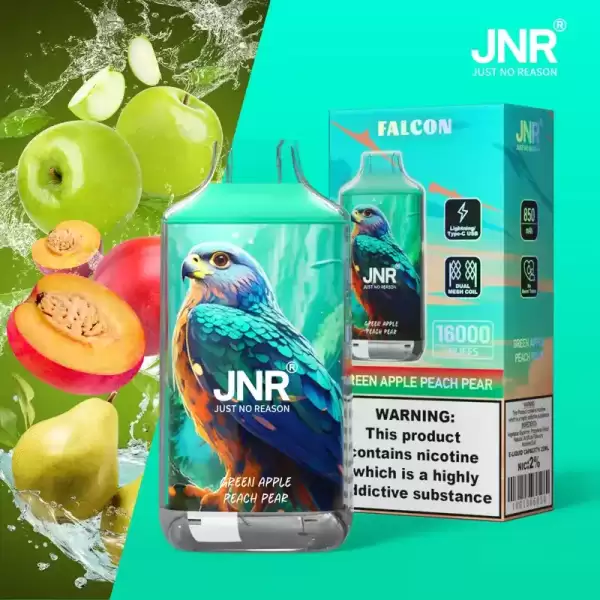 JNR Falcon Crystal 16K (16000) Puffs LED Display 2% 5% Nicotine 22ml E-liquid 850mAh Rechargeable Battery Disposable Vape 14 JNR Falcon Crystal 16K (16000) Puffs LED Display 2% 5% Nicotine 22ml E-liquid 850mAh Rechargeable Battery Disposable Vape