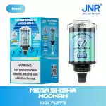 JNR Mega Shisha Hookah 100K (100000) Puffs 2% 5% Nicotine 2200mAh Rechargeable Battery Direct-to-Lung (DTL) Vaping 60mL E-liquid Ultimate Vape