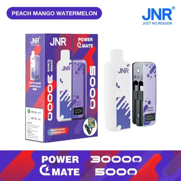 JNR Power Mate 30K (30000) Puffs 30ML E-liquid Smart LCD Screen 2% 5% Nicotine 5000mAh Power Bank Battery Disposable Vape 7 JNR Power Mate 30K (30000) Puffs 30ML E-liquid Smart LCD Screen 2% 5% Nicotine 5000mAh Power Bank Battery Disposable Vape
