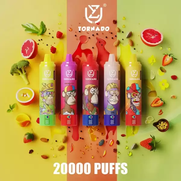 UZY Tornado 20K (20000) Puffs 2% 5% Nicotine 28ml E-liquid LED Display Type-C Rechargeable Disposable Vape Pen 1 UZY Tornado 20K (20000) Puffs 2% 5% Nicotine 28ml E-liquid LED Display Type-C Rechargeable Disposable Vape Pen