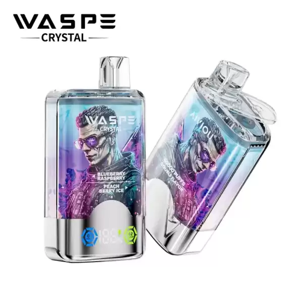 WASPE Crystal Double Flavors 40K (40000) Puffs 32mL E-liquid 0% 2% 5% Nicotine Smart LED Display Type-C Charging Disposable Vape 4 WASPE Crystal Double Flavors 40K (40000) Puffs 32mL E-liquid 0% 2% 5% Nicotine Smart LED Display Type-C Charging Disposable Vape
