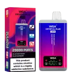WGA Crystal Plus 20k (20000) Puffs Switchable Taste Function Dual Flavors 2% 5% Nicotine Adjustable Airflow Disposable Vape