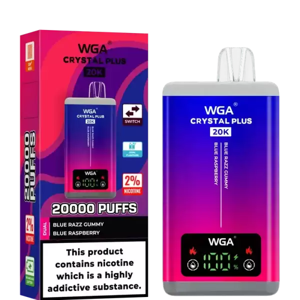 WGA Crystal Plus 20k (20000) Puffs Switchable Taste Function Dual Flavors 2% 5% Nicotine Adjustable Airflow Disposable Vape 4 WGA Crystal Plus 20k (20000) Puffs Switchable Taste Function Dual Flavors 2% 5% Nicotine Adjustable Airflow Disposable Vape