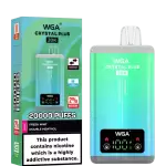 WGA Crystal Plus 20k (20000) Puffs Switchable Taste Function Dual Flavors 2% 5% Nicotine Adjustable Airflow Disposable Vape