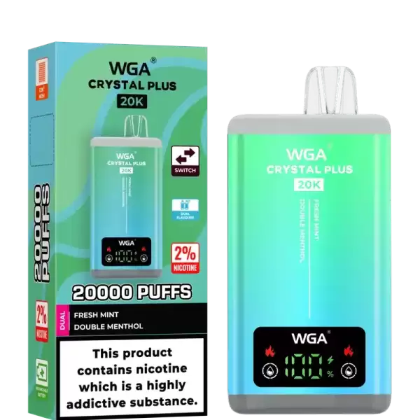 WGA Crystal Plus 20k (20000) Puffs Switchable Taste Function Dual Flavors 2% 5% Nicotine Adjustable Airflow Disposable Vape 5 WGA Crystal Plus 20k (20000) Puffs Switchable Taste Function Dual Flavors 2% 5% Nicotine Adjustable Airflow Disposable Vape