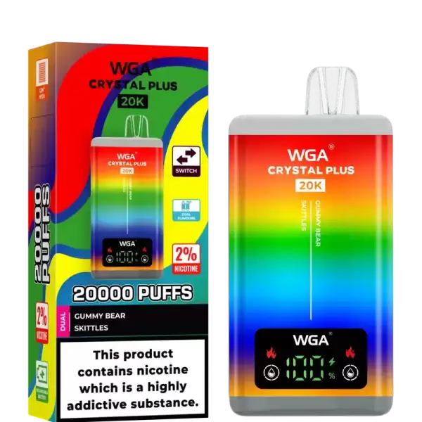 WGA Crystal Plus 20k (20000) Puffs Switchable Taste Function Dual Flavors 2% 5% Nicotine Adjustable Airflow Disposable Vape 6 WGA Crystal Plus 20k (20000) Puffs Switchable Taste Function Dual Flavors 2% 5% Nicotine Adjustable Airflow Disposable Vape