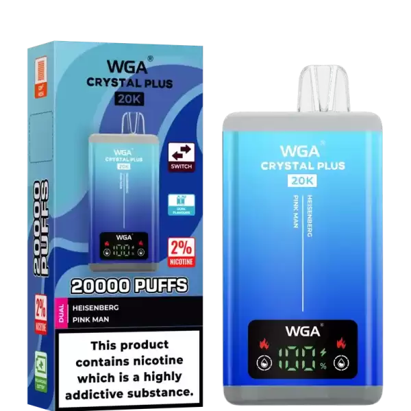 WGA Crystal Plus 20k (20000) Puffs Switchable Taste Function Dual Flavors 2% 5% Nicotine Adjustable Airflow Disposable Vape 7 WGA Crystal Plus 20k (20000) Puffs Switchable Taste Function Dual Flavors 2% 5% Nicotine Adjustable Airflow Disposable Vape