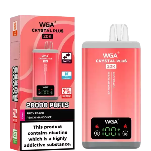 WGA Crystal Plus 20k (20000) Puffs Switchable Taste Function Dual Flavors 2% 5% Nicotine Adjustable Airflow Disposable Vape 9 WGA Crystal Plus 20k (20000) Puffs Switchable Taste Function Dual Flavors 2% 5% Nicotine Adjustable Airflow Disposable Vape