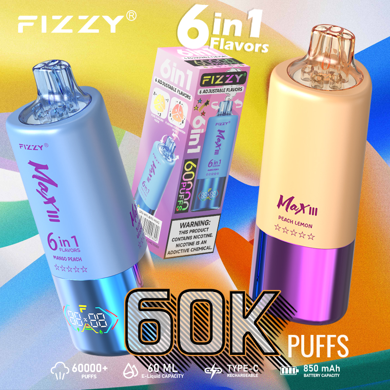 Fizzy Max III 6in1 60K 60,000 Puffs Rechargeable Disposable Vape: The Ultimate Review 6 vape time capsule